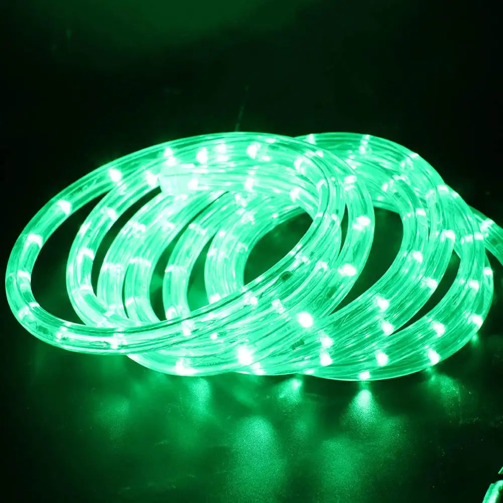Green AC220V RGB неоновый светильник с круглой трубкой Светодиодная лента гибкий водонепроницаемый светодиодный светильник 36 светодиодный s/m EU штекер светодиодный лента для декора - Испускаемый цвет: Green