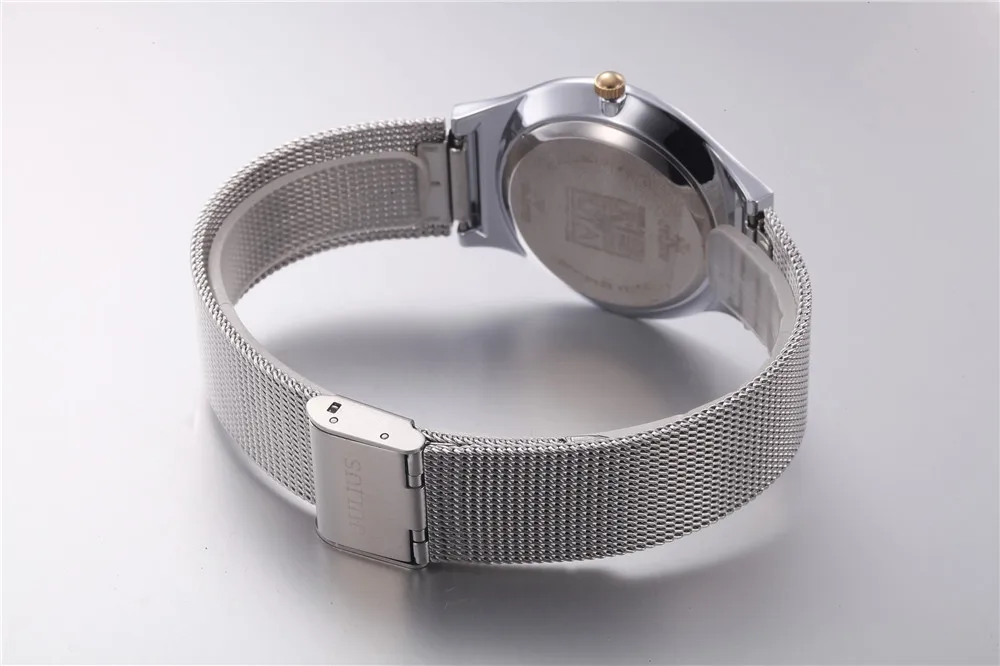 Мужские часы с аналоговым дисплеем из нержавеющей стали кварцевые наручные