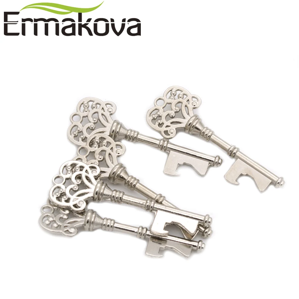 ERMAKOVA 50 шт./лот DIY металлический скелет ключ формы открывалка для бутылок открывалка для пива деревенский Свадебный декор свадебный подарок