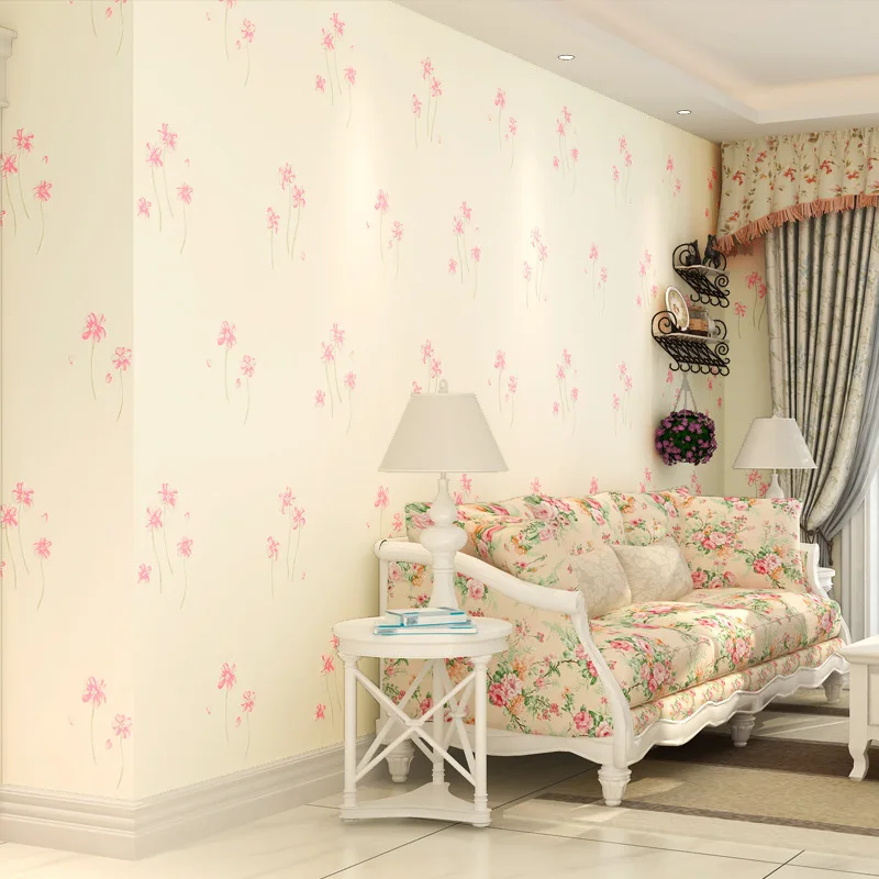 

beibehang Precision pressure three-dimensional 3D non-woven wallpaper warm garden flowers living room wallpaper