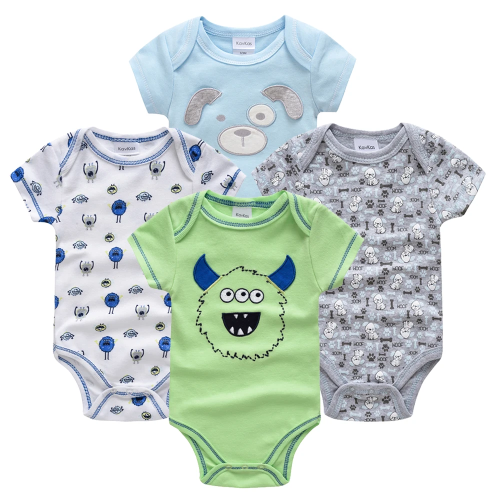 Kavkas Baby Boy Sleepwear 4pcs/Set Short Sleeve New Born Clothing Pajamas Infantile Bossa Nova Infant Sleeper |