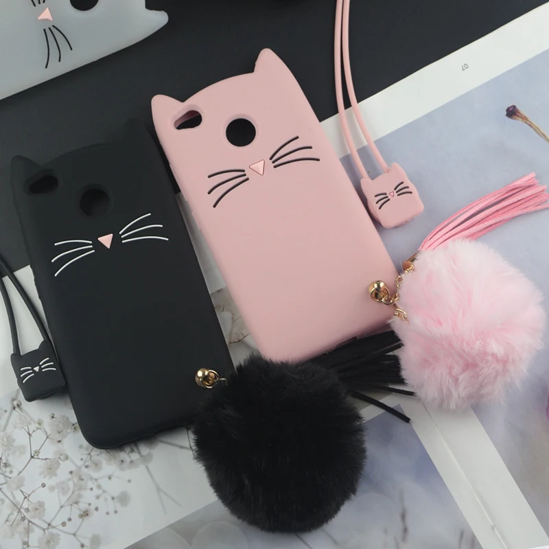 Милый 3D мультфильм силиконовый чехол для Xiaomi Redmi 4x Чехлы Япония блеск борода кошка милые уши Kitty чехол для телефона