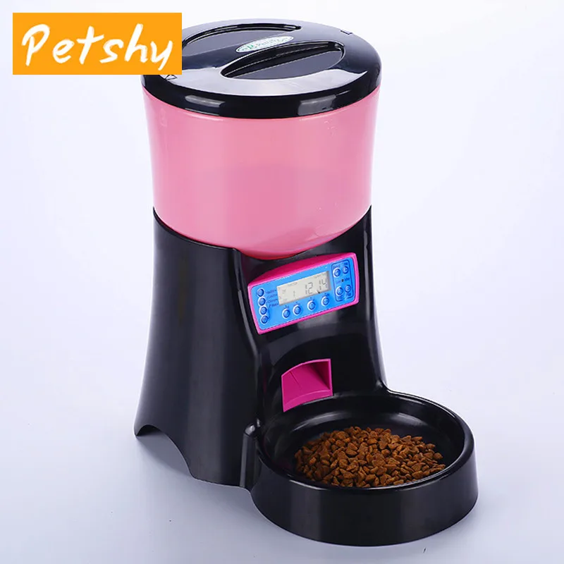 Petshy Автоматическая питательная кормушка для собак кошек электрическая кормушка с Запись голосовых сообщений и ЖК-дисплей для собак товары для домашних животных