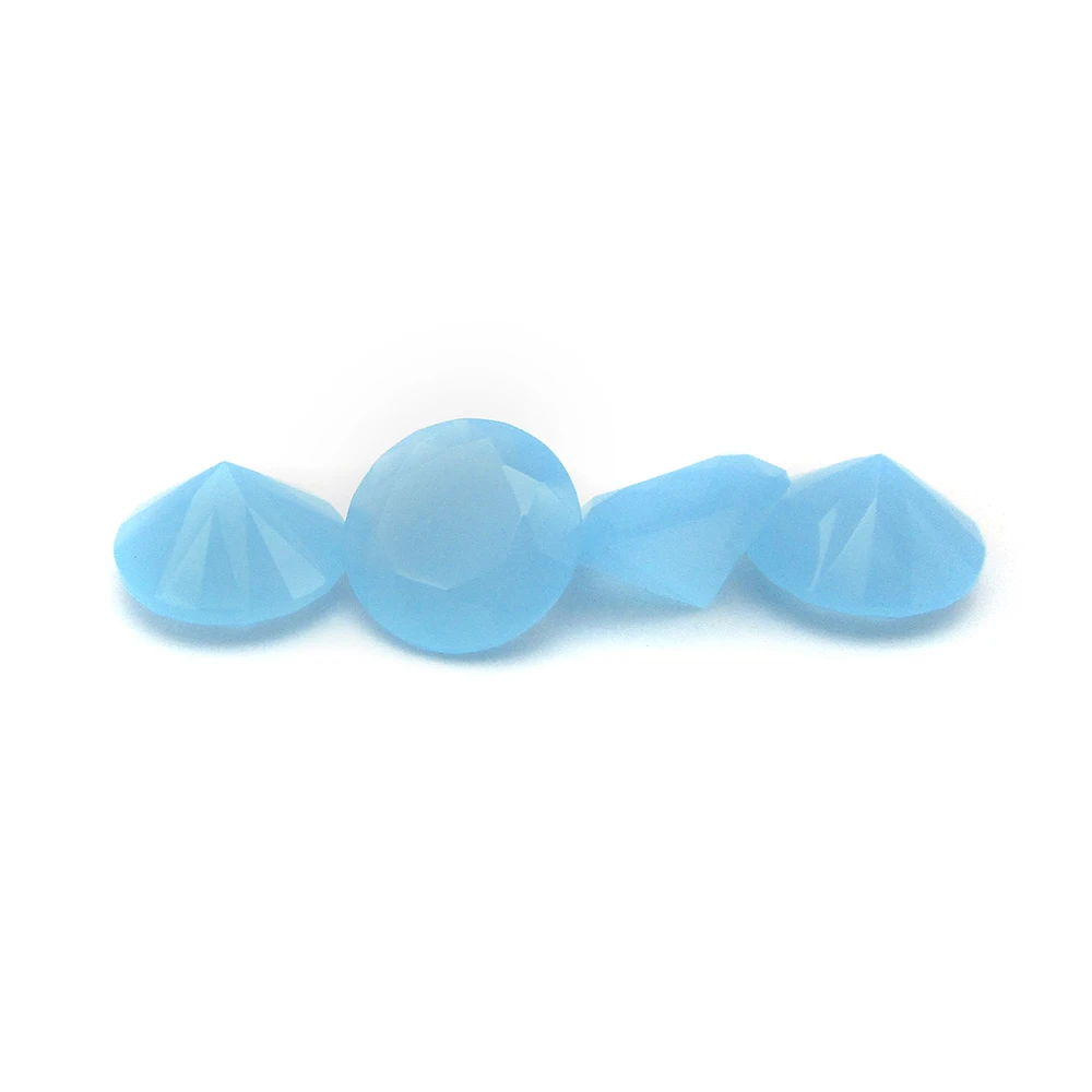 

Free Shipping Milky Blue Glass Stone 3mm-12mm Round Cut Blue Glass Beads 4mm 6mm 8mm Loose Synthetic Gems Stone For Jewelry