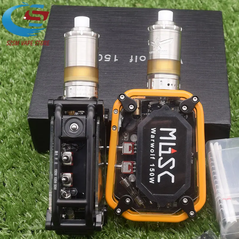 Электронная сигарета Warwolf 150 Вт боксмод в комплекте вейп с баком M5 MTL RTA емкость 5 мл