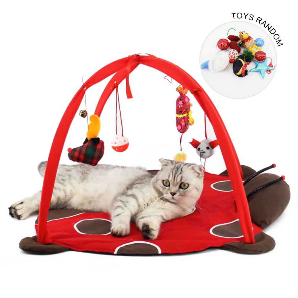 Кровать для питомца кота, Игровая палатка для кошек, игрушки для подвижной активности, игровая кровать для кошек, гнездо, коврик, одеяло для дома, 4 вида цветов, короткая плюшевая мебель, домик для кошек