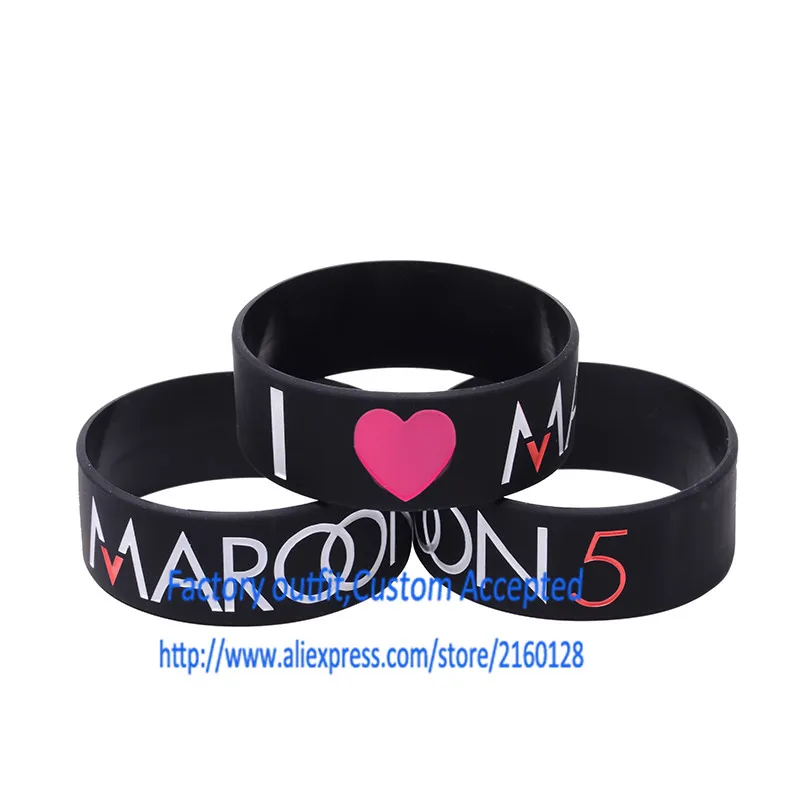 1 шт. я люблю Maroon 5 силиконовый браслет для Музыкальный концерт взрослых Размеры |