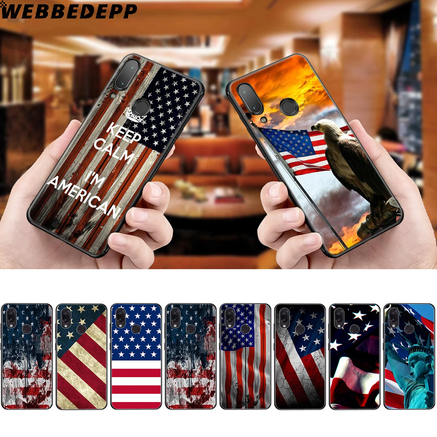 WEBBEDEPP American flag USA Soft Case for Xiaomi Redmi K20 7A 4A 4X 5 5A 6 6A S2 Note 8 4 7 Pro Plus Prime |