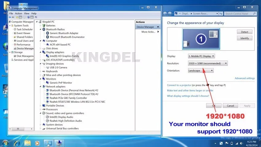 Kingdel windows7 Intel Celeron J1900 Мини ПК 1* порт VGA, 4* LAN порт(RJ-45) 2 ГГц 4 ядра безвентиляторный Миниатюрный Настольный ТВ коробка