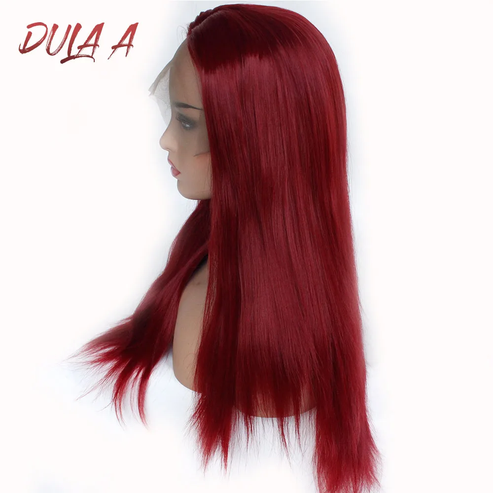 Dula Длинные Синтетические передние парики на кружеве 26 дюймов желтый прямой парик