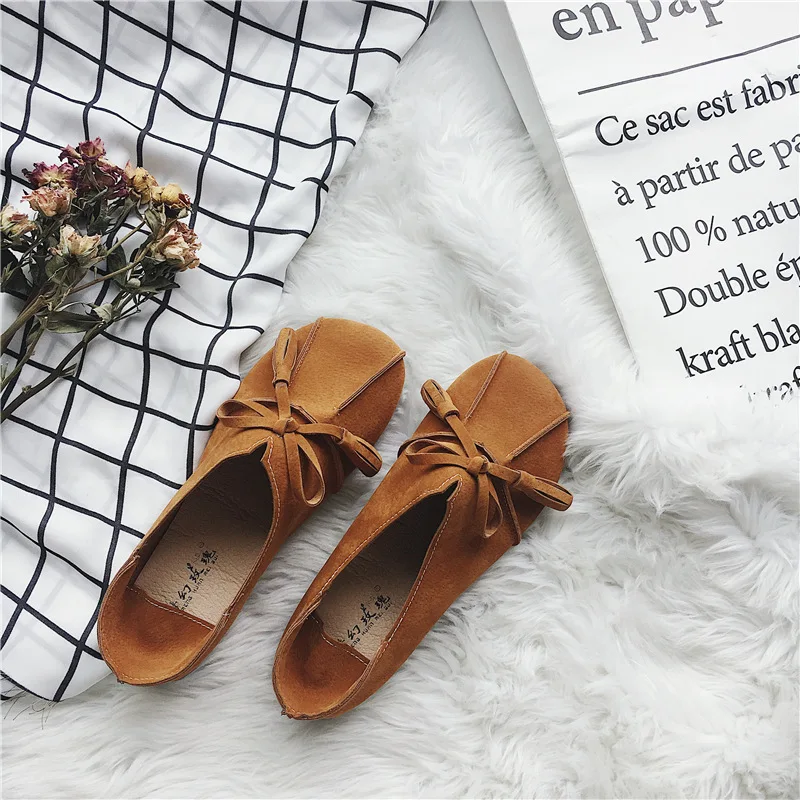 brown small one yard CHAISHOU/весенне-осенняя женская обувь из PU искусственной кожи нового размера плюс повседневная мягкая обувь на плоской подошве на платформе со шнуровкой Нескользящая Уличная обувь в горошек F-192 - Цвет: brown small one yard