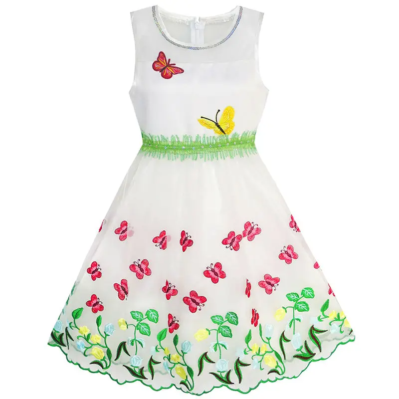 Sunny Fashion платья для девочек новогодние костюмы Бабочка Вечеринка день рождения
