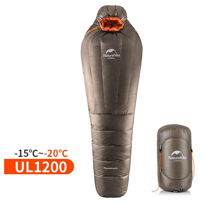 UL 1200 Champagne NatureHike Мумия спальный мешок Сверхлегкий Кемпинг взрослых теплые зимние-20~ 10 градусов NH17U800-L - Цвет: UL 1200 Champagne