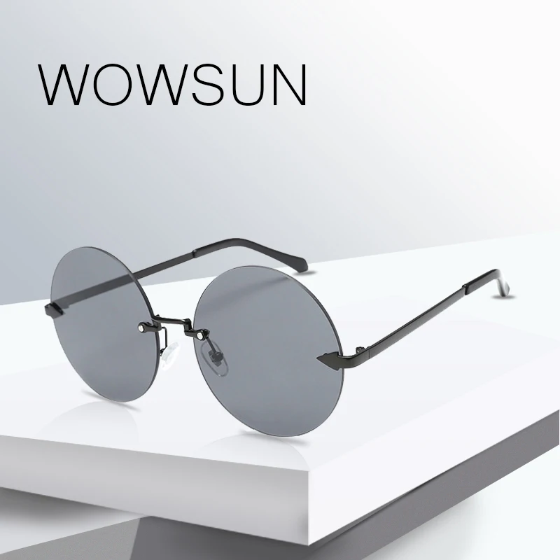 WOWSUN новые модные ретро круглые женские и мужские солнцезащитные очки Брендовые