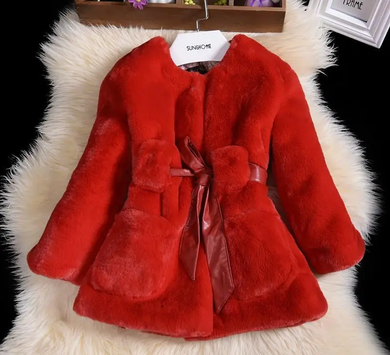 Luxury Faux Fur Girl Coats Fashion Winter Children Jacket for Girls Elegant Kids Parka Outerwear 3 4 5 6 7 8 9 10 Year Clothes | Детская