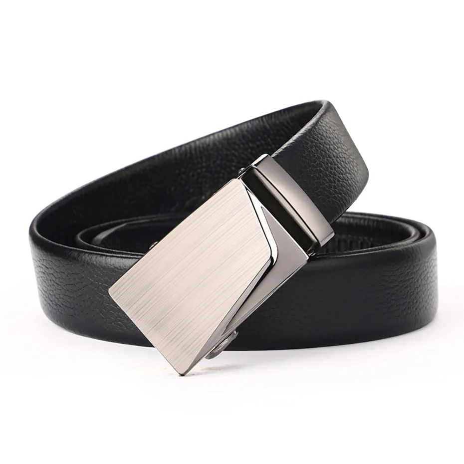 Ремень мужской из натуральной воловьей кожи с автоматической пряжкой|leather belts for