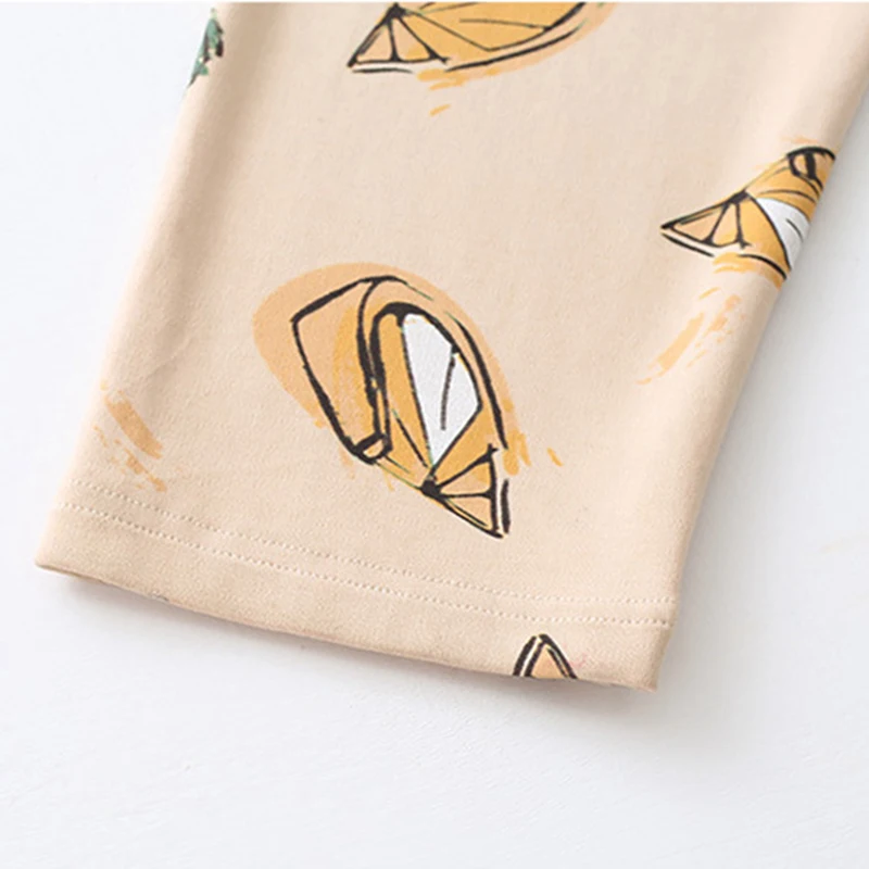 SP & CITY Япония кремовый желтый лимонный хлопковый пижамный комплект с принтом