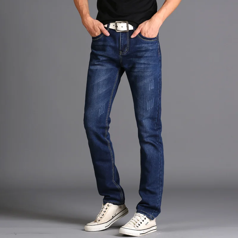 2K-dark blue NIGRITY мужские модные джинсы горячие джинсы для молодых мужчин мужские брюки повседневные тонкие дешевые прямые брюки - Цвет: 2K-dark blue