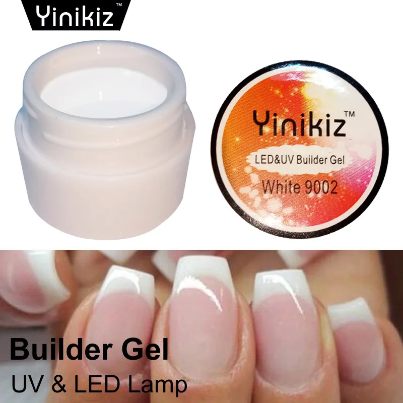 Розовый прозрачный белый УФ гель Yinikiz для наращивания ногтей долговечный 3 вида