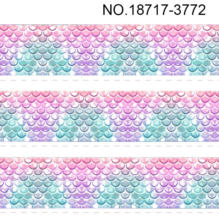 10yards - different sizes Fish scale printed grosgrain ribbon -gradient color fish design | Дом и сад