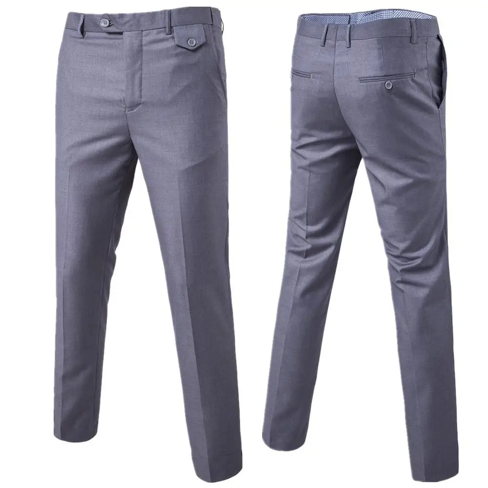 2019 New Men's Solid Color Business Trousers Pants Men Casual Elastic Long Male Cotton straight Work Pant XF001 | Мужская одежда