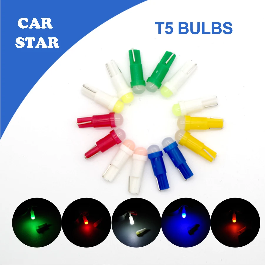 Yumseen 20 шт./лот 12 В 0.5 Вт T5 w2w B8.5D водить автомобиль Подсветка приборной панели with7