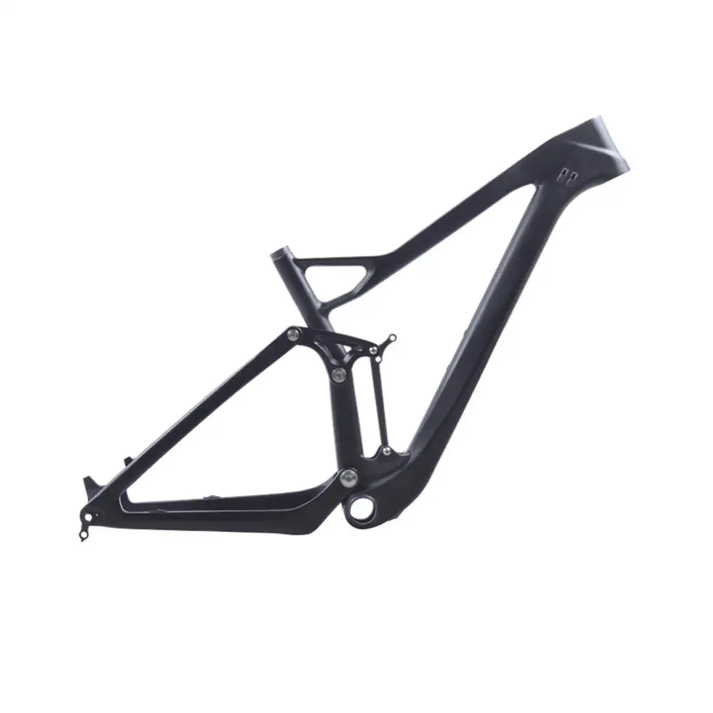 29er полный подвесная карбоновая рама 29er T1000 Carbon MTB горный велосипед рама 142*12 через ось дисковый корпус тормоза - Цвет: Black Matt