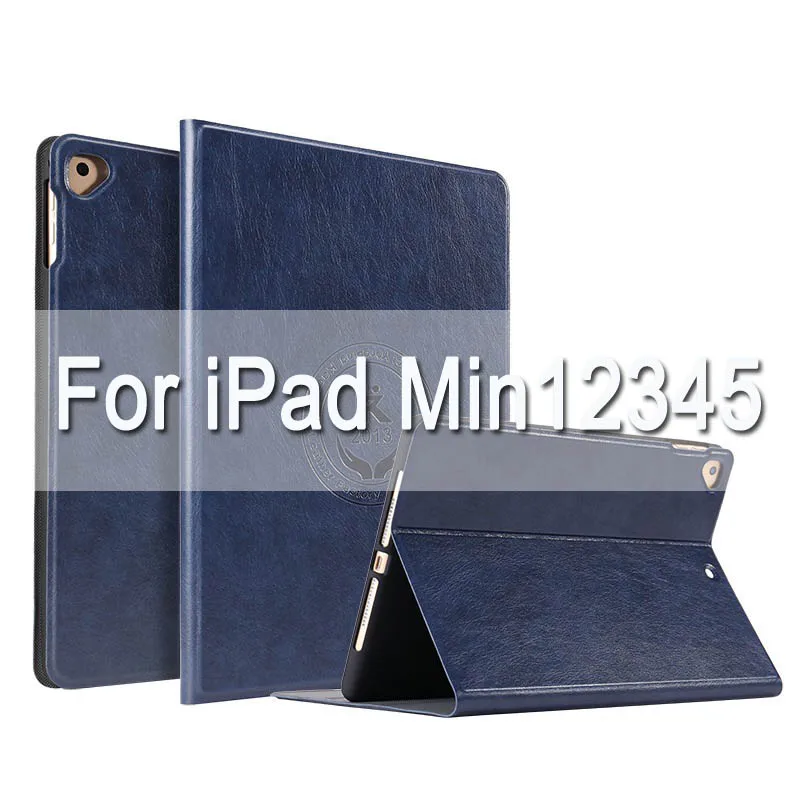 For ipad mini12345 Мягкая задняя крышка из искусственной кожи роскошные Бизнес Чехол-книжка Автоматический будильник Смарт Обложка для iPad mini 123 4 5 и iPad 2/3/4, для нового iPad 9,7 дюймов MacBook Air - Цвет: For ipad mini12345