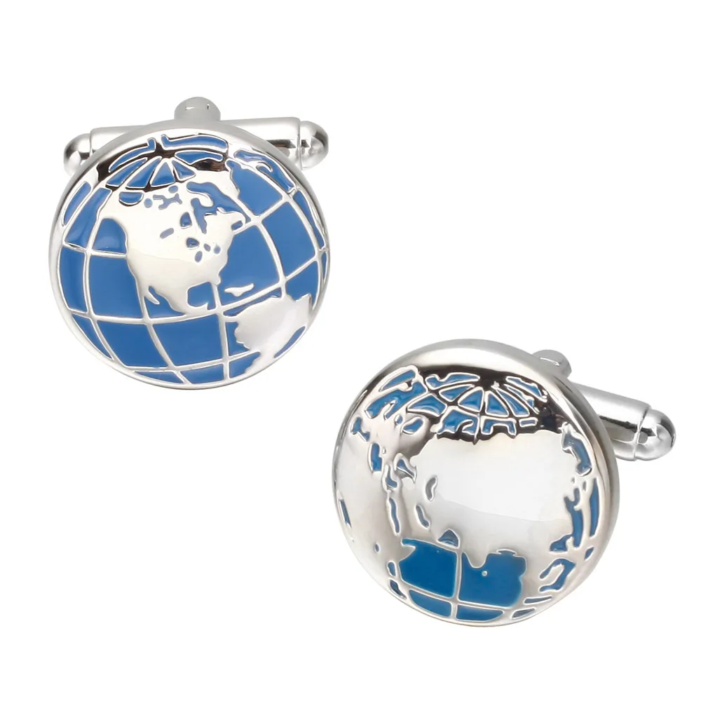 Запонки MeMolissa с эмалью и надписью карта земли для мужчин запонки рубашек