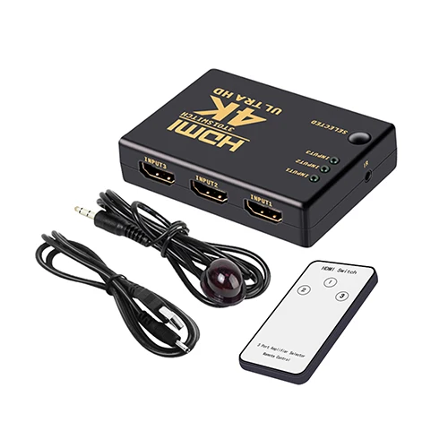 3 TO 1 With Remote Perlinta HDMI коммутатор 4 K HDMI сплиттер, 3/5 входных устройств в 1 монитор конвертер адаптер 2 K для ноутбука/ПК/ТВ коробка к Porjector - Цвет: 3 TO 1 With Remote
