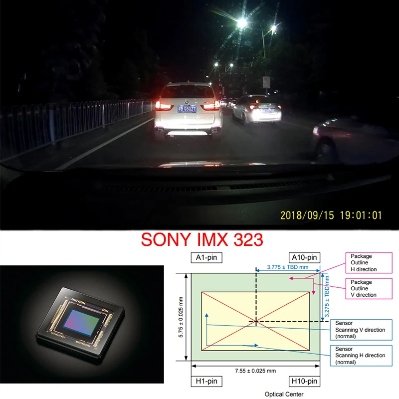 Ainina 2 объектива FHD1080P Novatek 96655 Автомобильный видеорегистратор с Wi-Fi