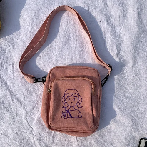 Pink Модные женские холщовые сумки, сумки через плечо, Новое поступление, женские студенческие сумки-мессенджеры, повседневные Мягкие холщовые сумки на молнии - Цвет: Pink