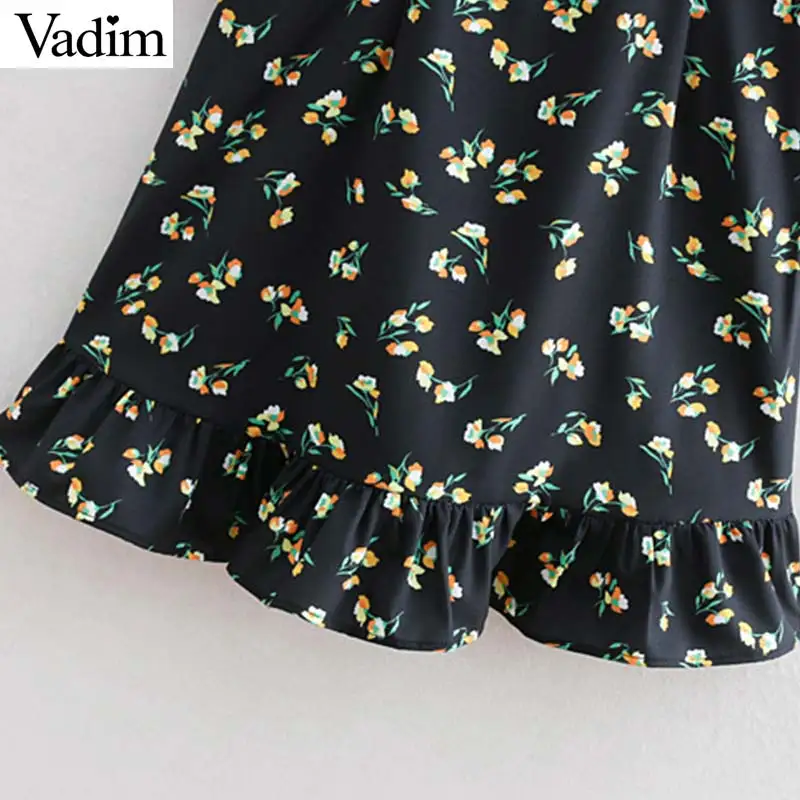 Vadim женское мини платье в сборку с цветочным принтом галстук бабочка рукав три
