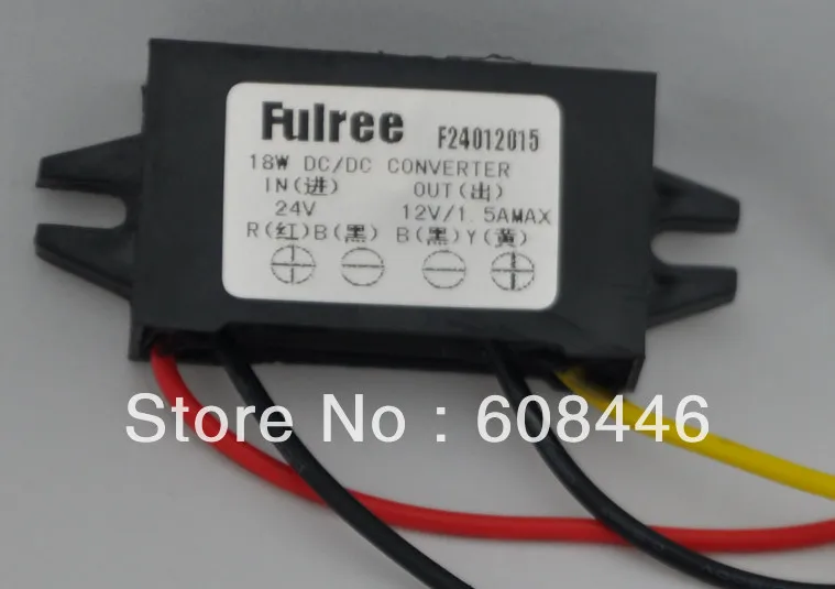 

24V to 12V 1.5A DC-DC Buck Step Down Power Supply Converter Module CAR LED Adapter Voltage Regulator Waterproof 6Pcs/Lot