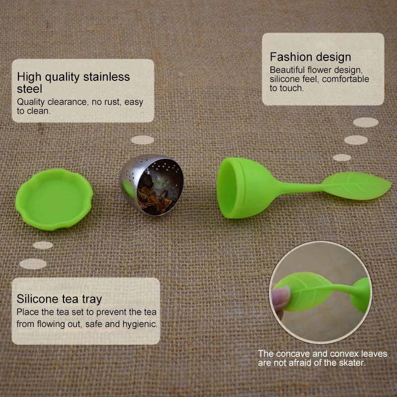 Ибо вкладыш Чай заварки листьев Форма силиконовые ручки укроп Травяной чай для