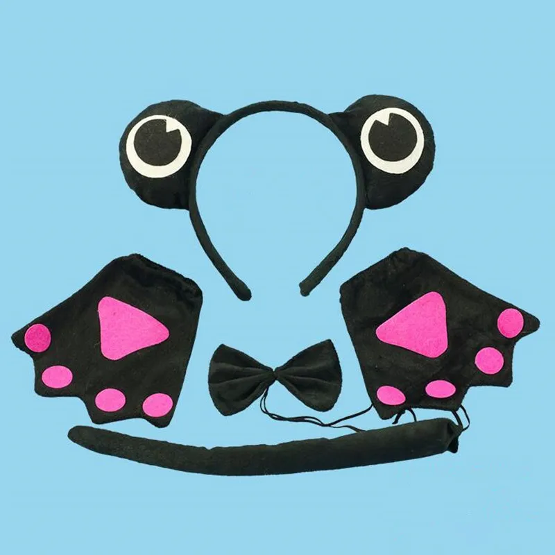 Детский зеленый ободок лягушка для мальчиков и девочек перчатки когти с хвостом