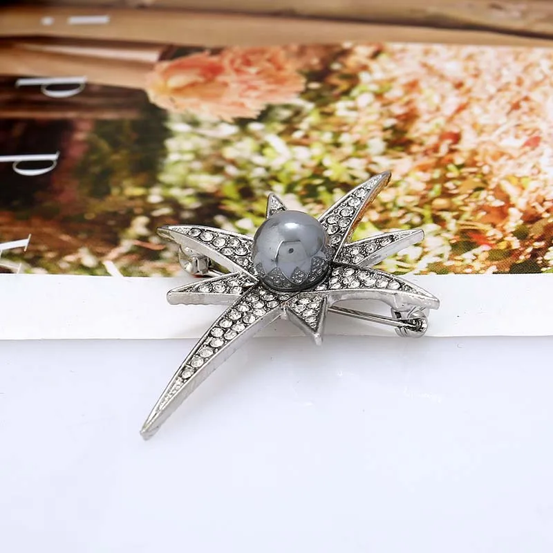 Бренд Кристалл родий в форме солнца Броши для женщин Женский шарф зажим шпильки