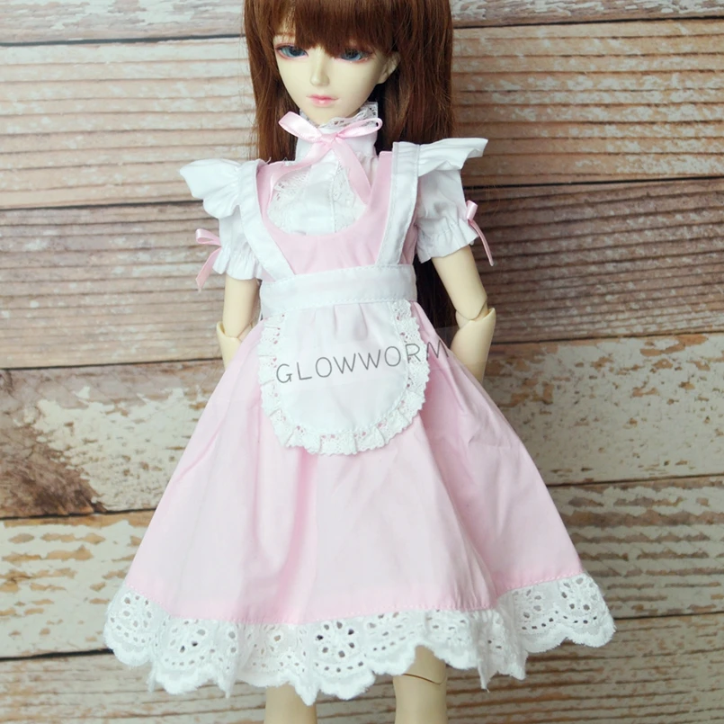 BJD женский розовый горничная Платье Юбка Костюмы для 1/4 17 &quot44 см высокие женские