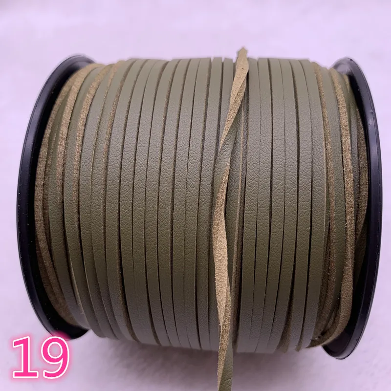 19 Новинка, 5 ярдов/партия, 3 мм, двухсторонний замшевый плетеный шнур, Корейский Бархатный кожаный браслет ручной работы с бисером, ювелирная цепочка - Цвет: 19