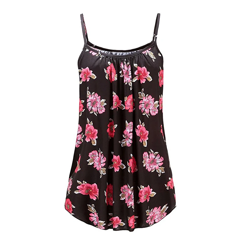 Women's Plus Size 5XL 6XL Printed Tank Tops Casual Sleeveless Black Clothes Summer Beach Camis Strap Streetwear O-Neck | Женская