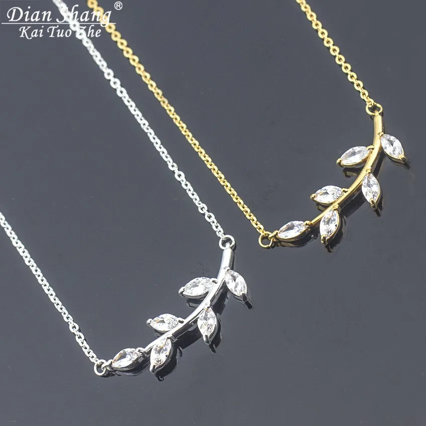 Ожерелье с подвеской в виде листьев из блестящих кристаллов для женщин богемное