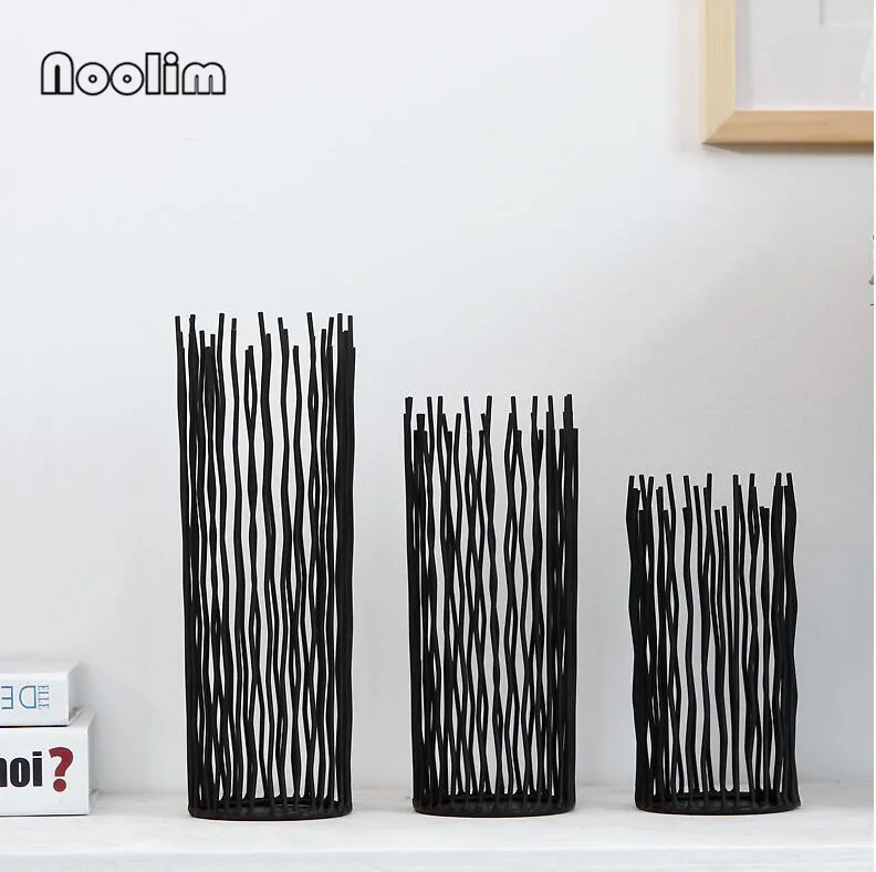 NooLim черный богемный стиль металлическая настольная подставка подсвечники свадебный подсвечник марокканский подсвечник