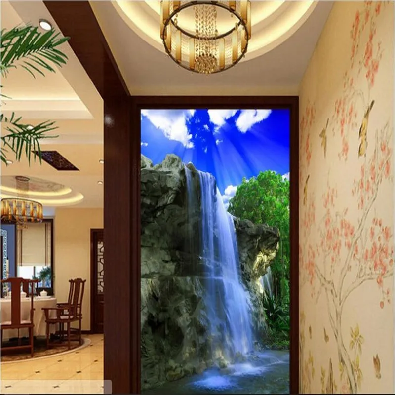 Wellyu индивидуальные большие настенные картины горы струящаяся вода здоровье Choi