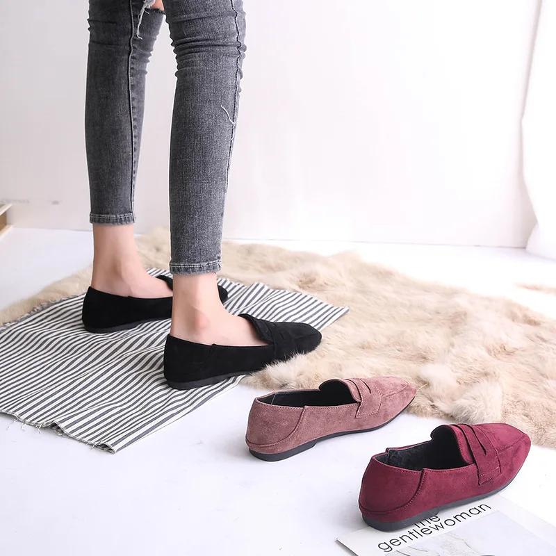 Классическая женская обувь на плоской подошве; zapatos mujer; женская обувь из плюша для работы; зимние теплые лоферы; дизайнерская женская обувь без шнуровки