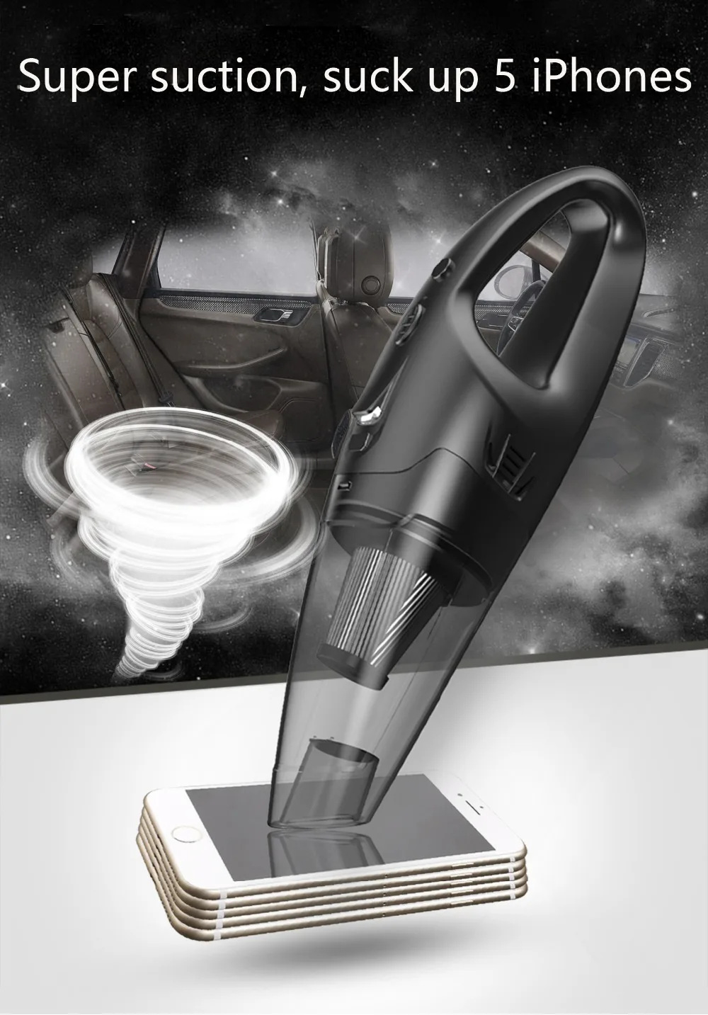 CARAYMIN Portable Handheld Cable Vaccum Cleaner 120W 5000PA Strong Suction Car Home Auto Vacuum | Автомобили и мотоциклы