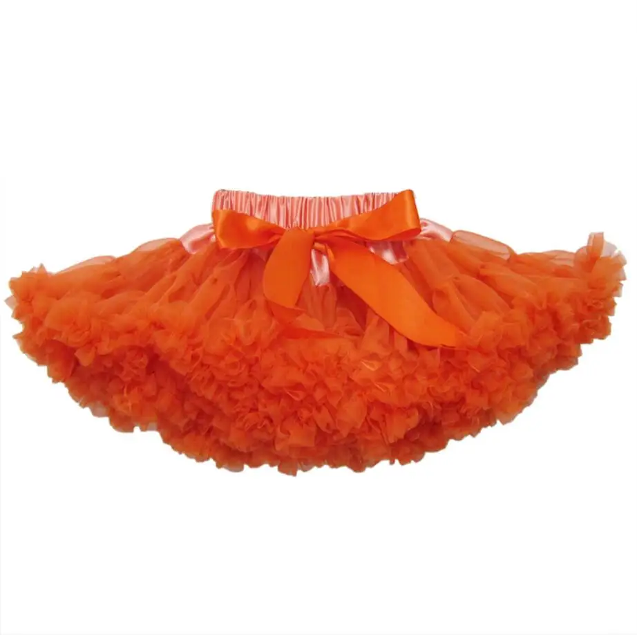 Orange Детские юбки-пачки из одноцветной сетчатой ткани для девочек 1-10 лет, юбка-американка принцессы для танцев, детское платье принцессы для дня рождения, детское платье принцессы с вуалью - Цвет: Orange