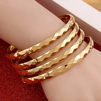 4pcs ethiopian jewelry gold color bangles dubai gold jewelry bangles for african bangles bracelets for women gifts