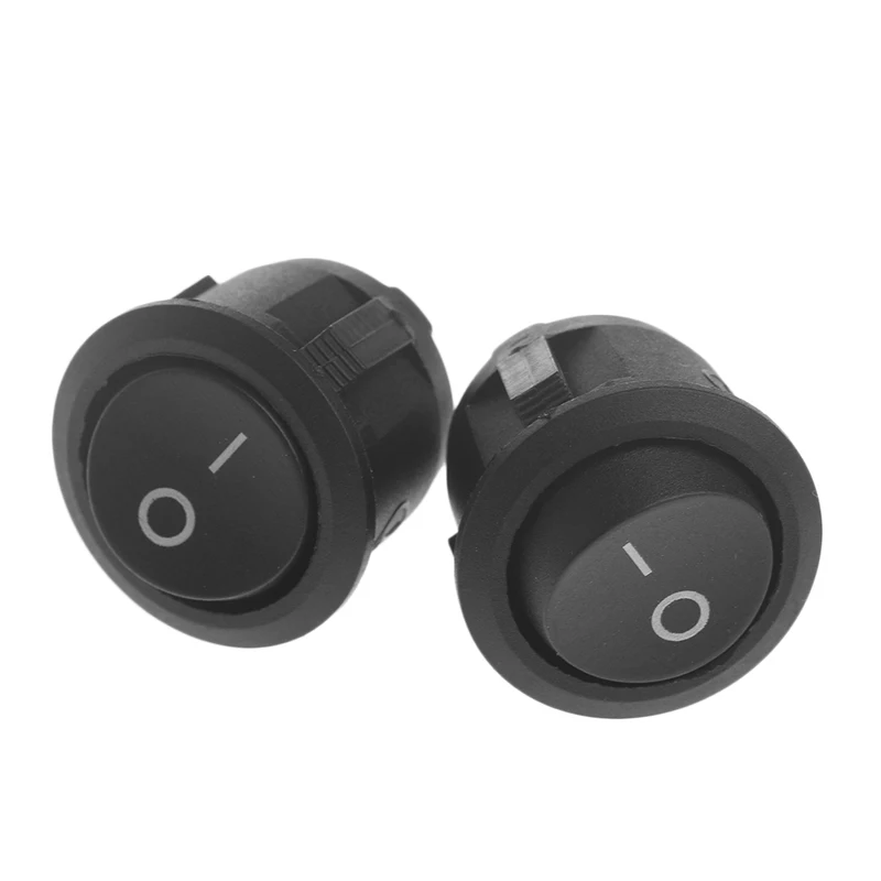 

2Pcs Mini 3-Pin Round Black SPDT ON-OFF Snap-In Rocker Switch