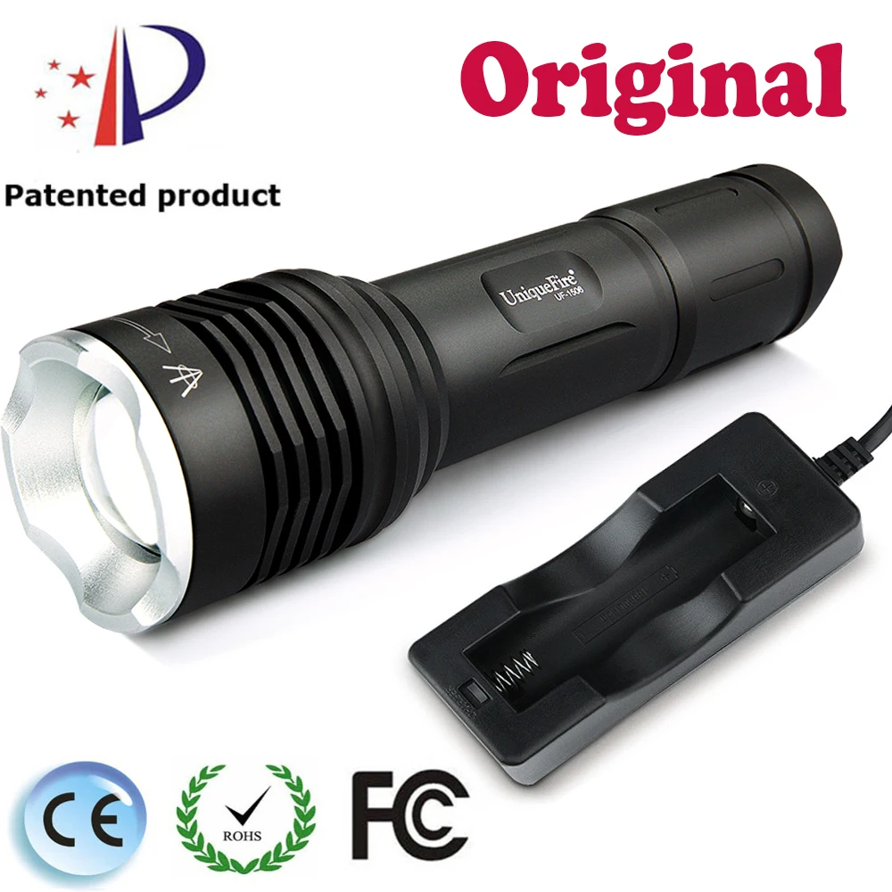 

UniqueFire 940nm Infrared Light LED Flashlight 1506 Zoomable Hunting Usage Torch Lamp Flashlight+One-Slot Charger For Camping