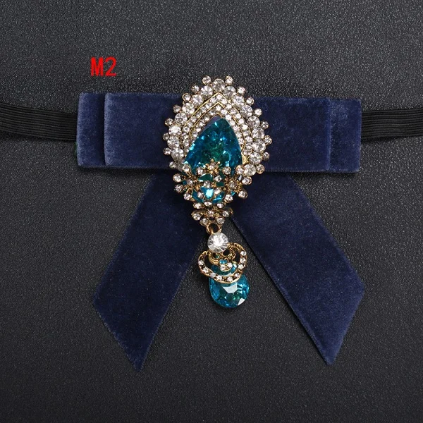 bow tie M2 Портной Смит Кристалл женский галстук-бабочка для взрослых унисекс Ретро Свадебный воротник одежда сплав галстук-бабочка эластичная лента стразы бабочка галстук-бабочка - Цвет: bow tie M2